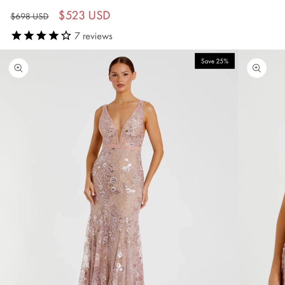 Macduggal Blush/Pink Sequin / Lace Sleeveless Ball / Wedding Gown Sz 12 NWT